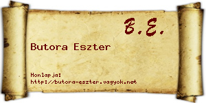 Butora Eszter névjegykártya